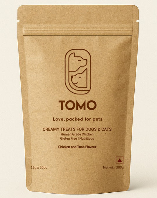 Tomo Creamy Treats for Pets – Chicken & Tuna (15g x 20 Sachets)